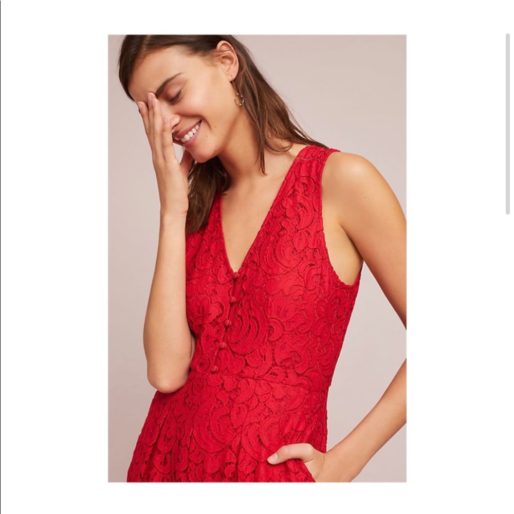 NWT Moulinette Soeurs for Anthropologie Red Jump Suit with Pockets!